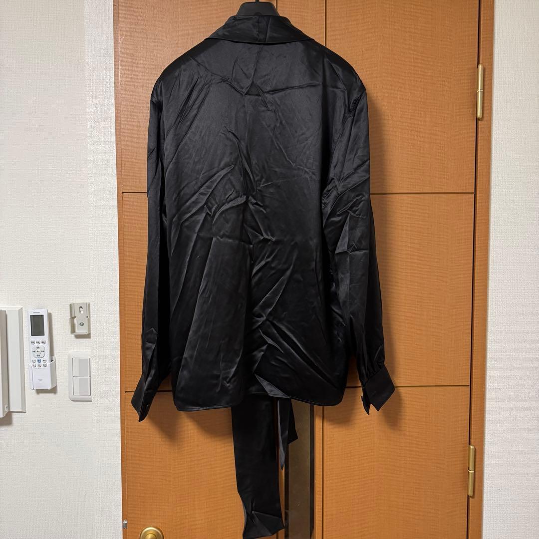 SAINT LAURENT ボウタイシャツ　シルク　ブラック