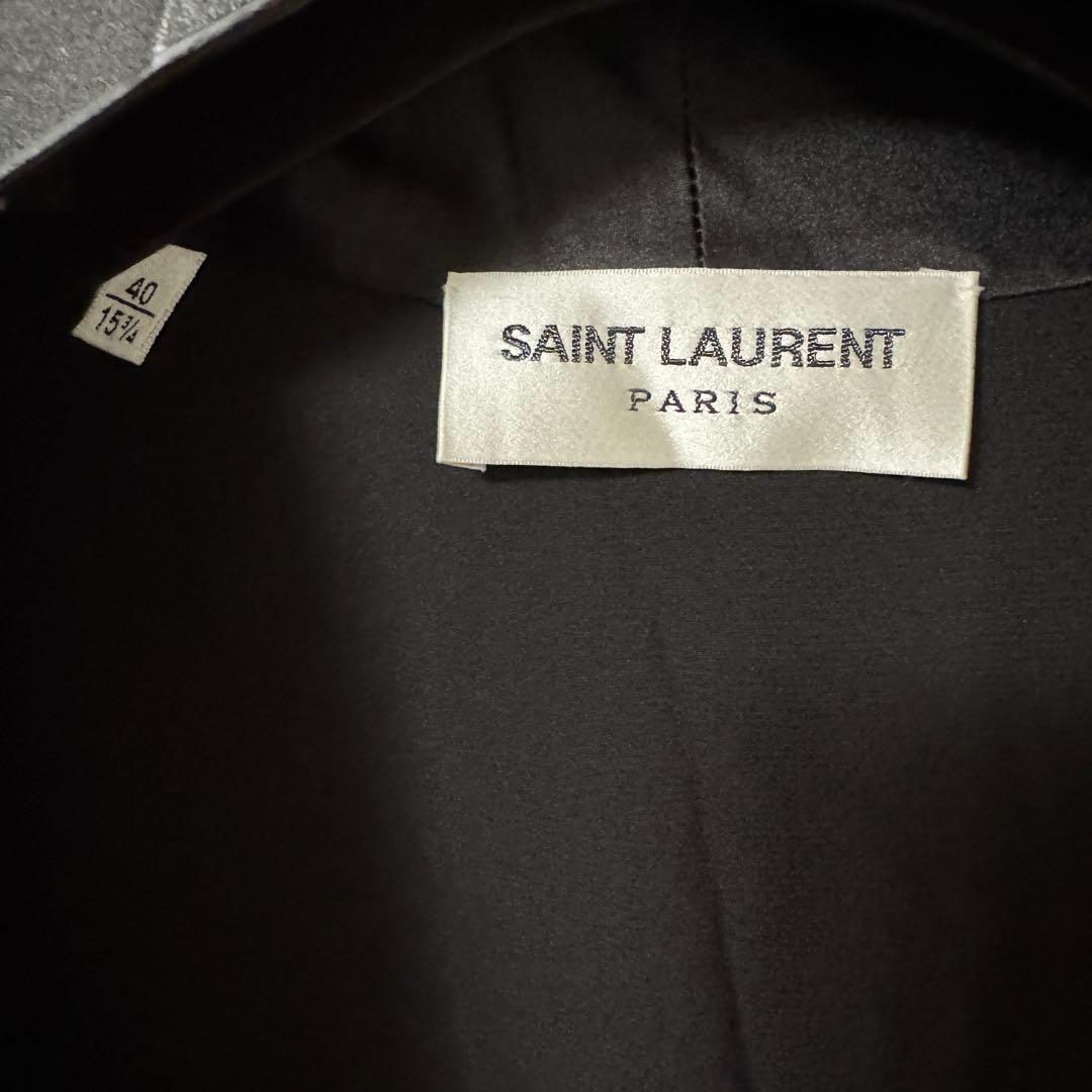 SAINT LAURENT ボウタイシャツ　シルク　ブラック