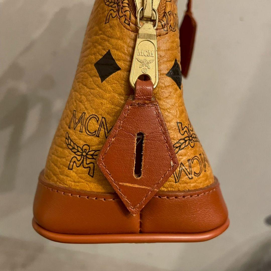 MCM ハンドバッグ ミニボストン ヴィセトス ブラウン 総柄 PVC