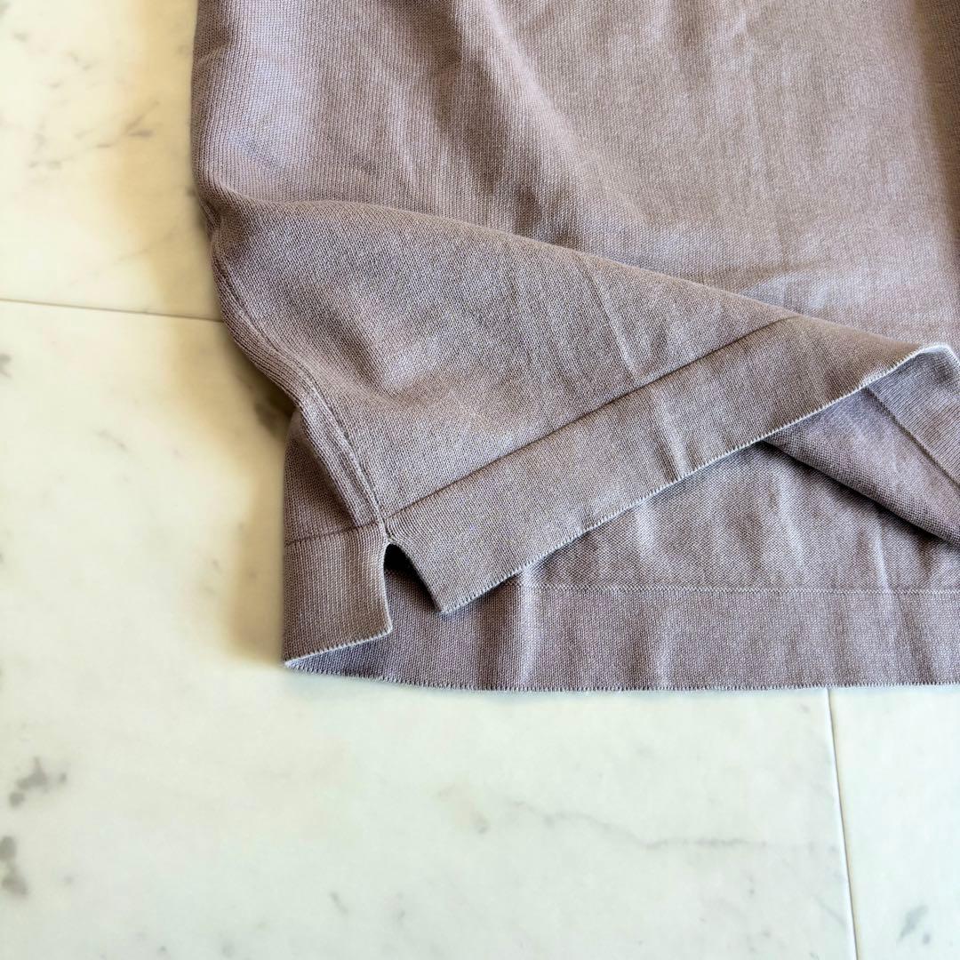 美品✨グランサッソ 12ゲージソフトコットンソリッド クルーネックニット 46