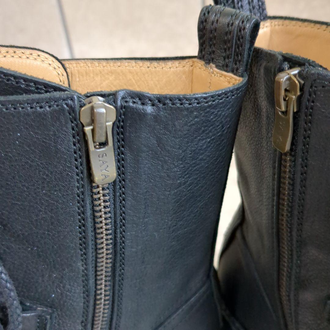 SAYA　レースアップブーツ　本革　黒　23cm　Viblamソール