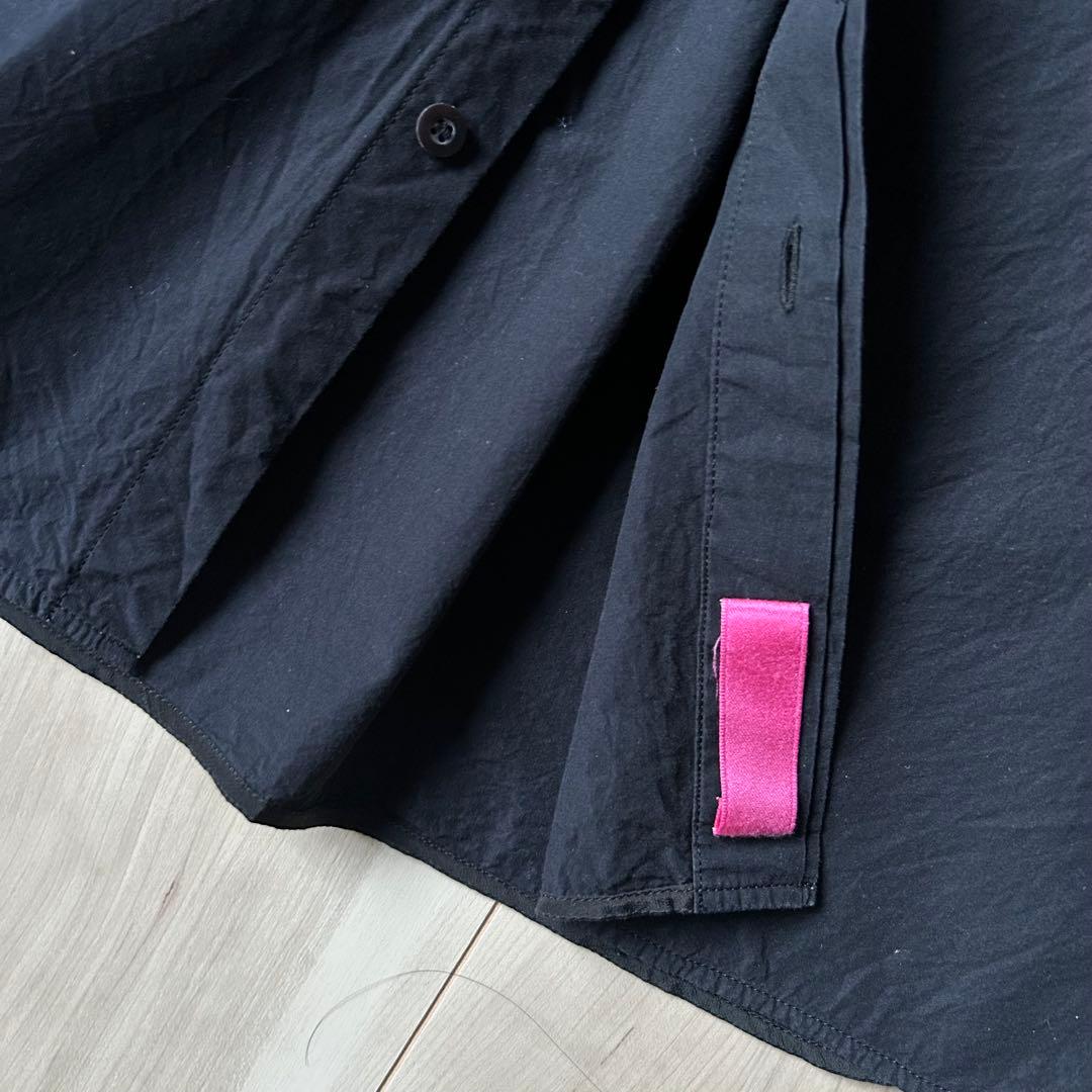 20ss＊Y’s PINK バックフラップ ブラック バンドカラーシャツ 2 黒