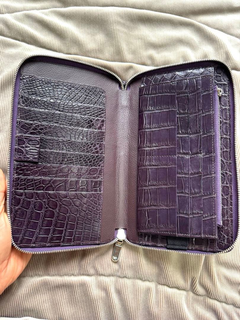めちゃ贅沢！　クロコダイル　ポロサス　オーガナイザー　　パープルマット