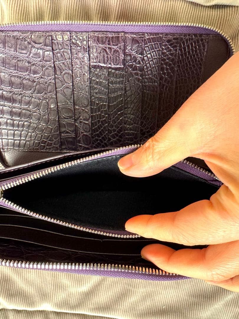 めちゃ贅沢！　クロコダイル　ポロサス　オーガナイザー　　パープルマット