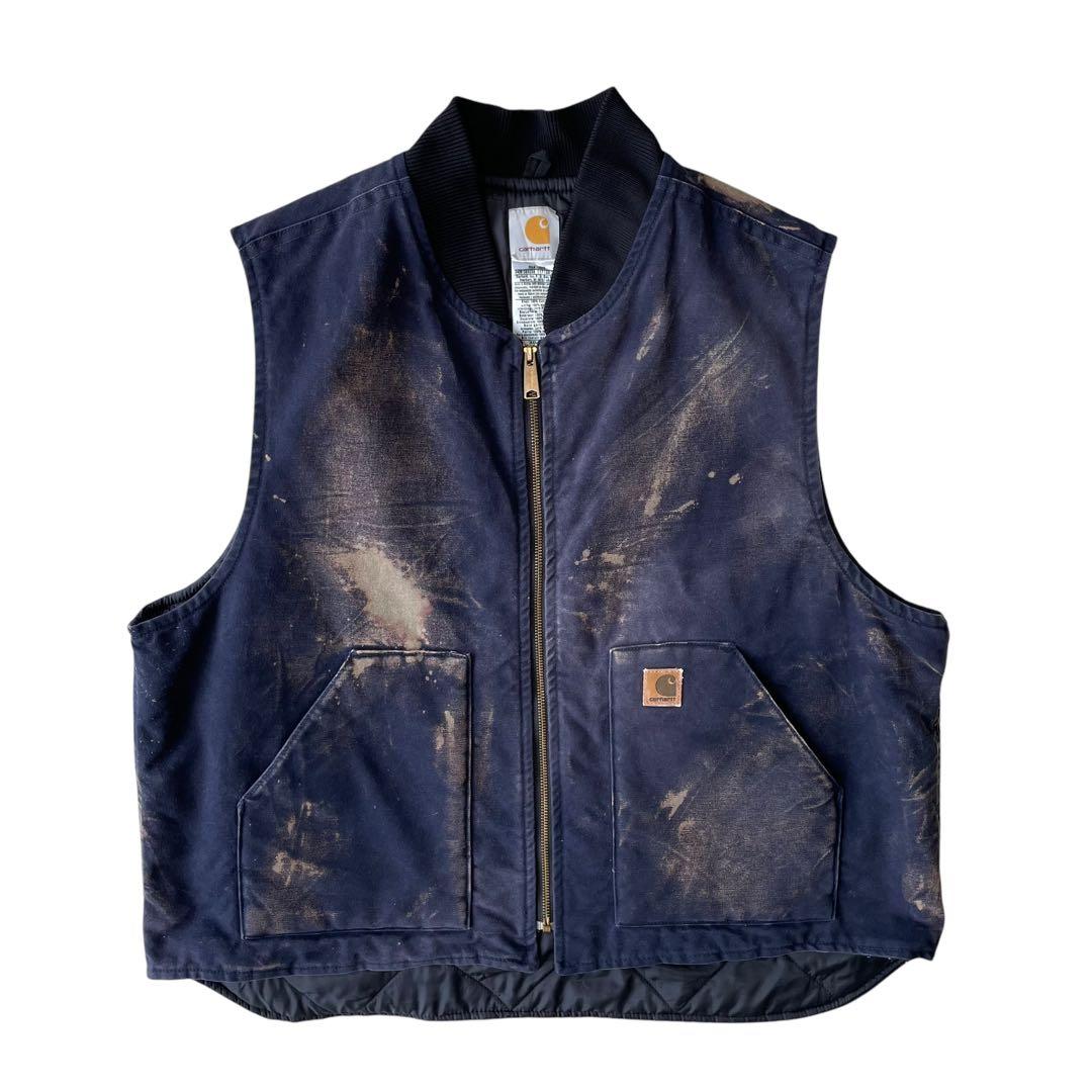 鬼フェード 雰囲気極上 カーハート ネイビー ダックベスト 90s~