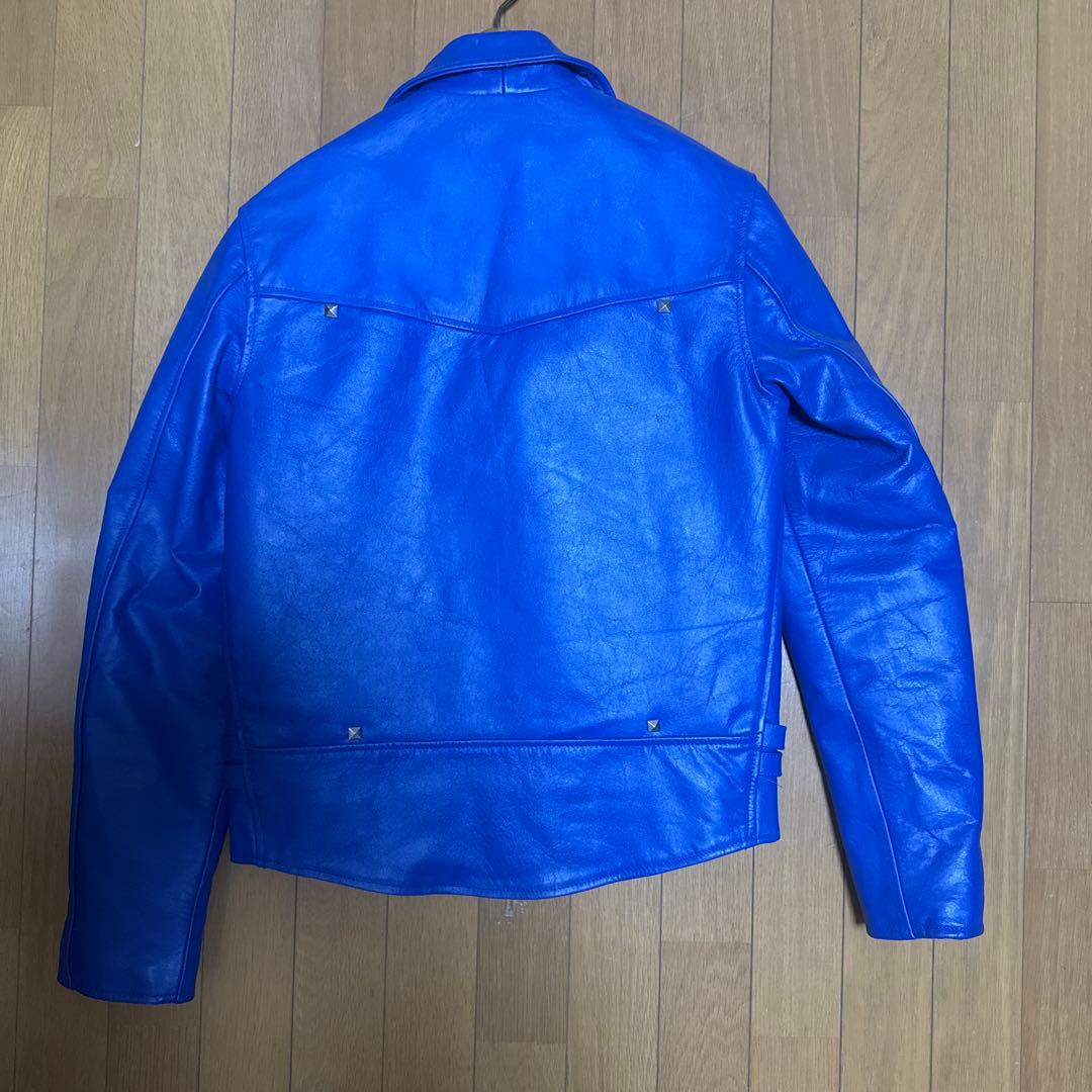 HORN WORKS ダブルライダースジャケット 青