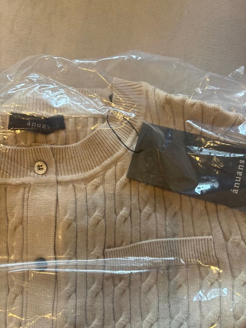 anuans リトルケーブルニットカーディガン