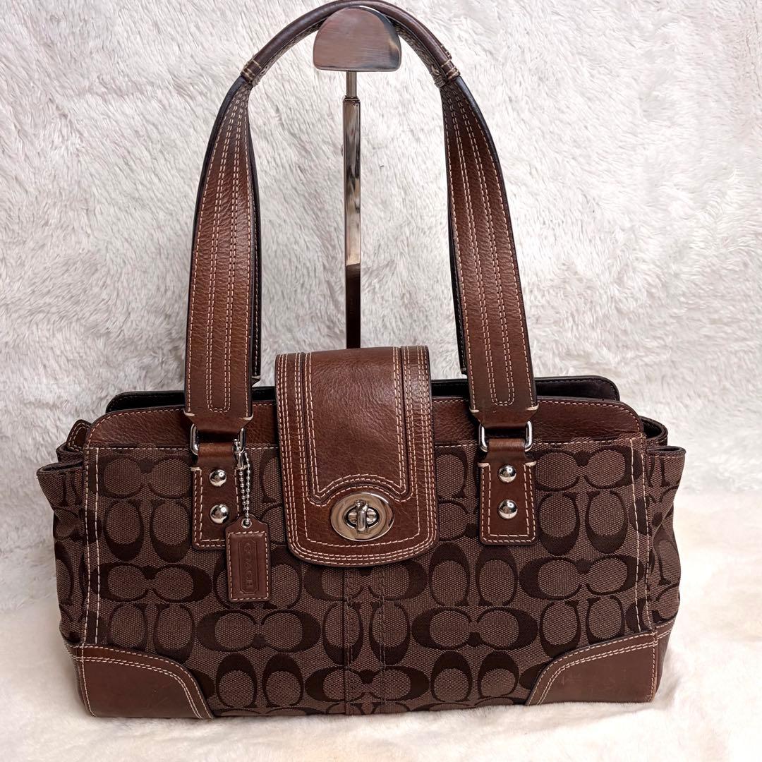 バッグ Vintage Coach One Shoulder Bag Turn Lock