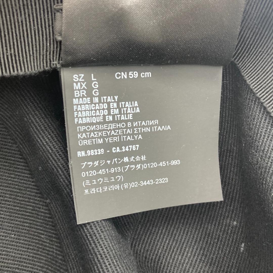 ▼美品　PRADA ベースボールキャップ　ブラック　プラダ　帽子　コットン