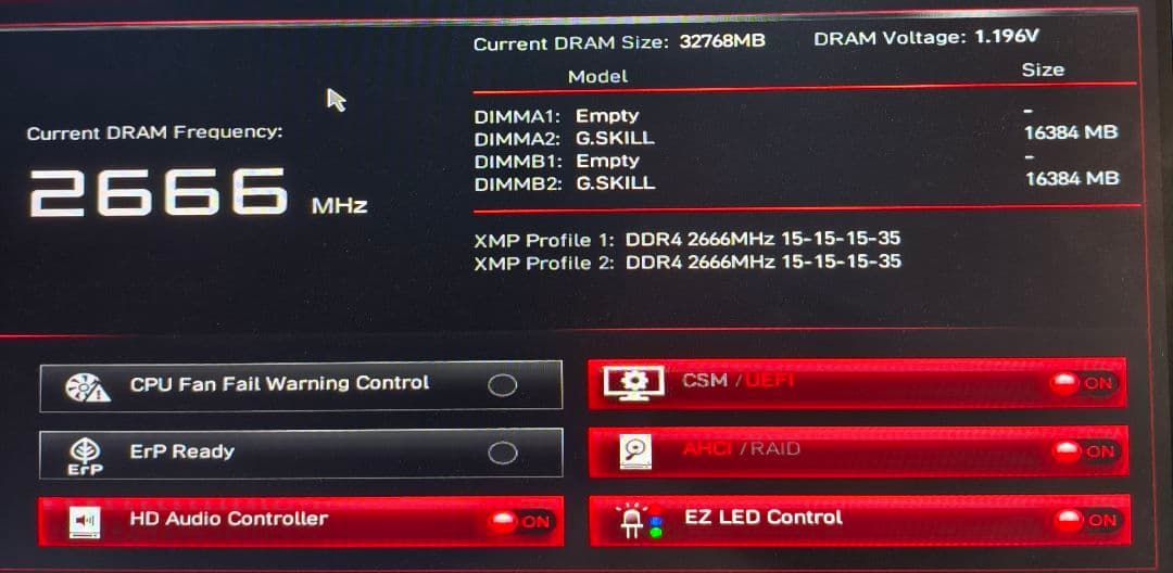 メモリ　DDR4 2666MHz 16GB×2 32GB