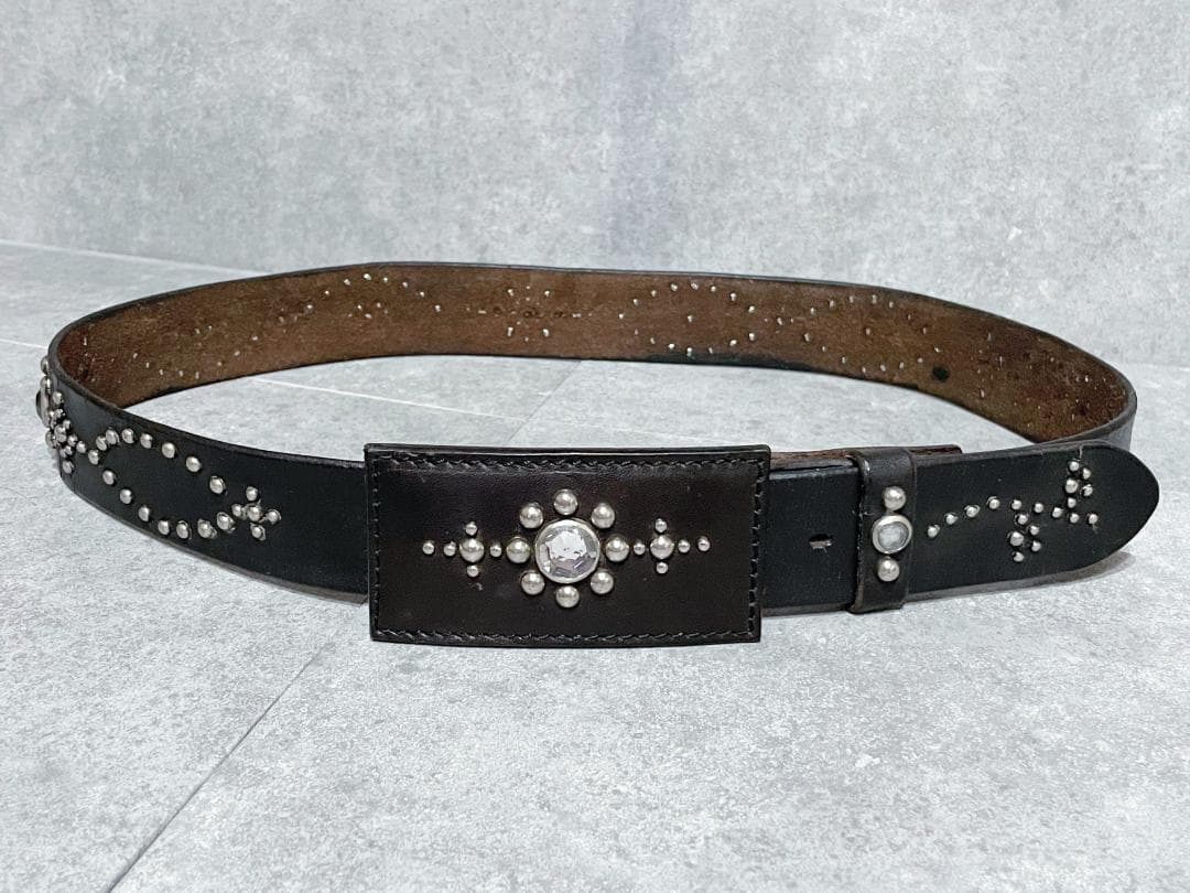 アンティークスタッズレザーベルト／某有名ファクトリー／MADE IN JAPAN