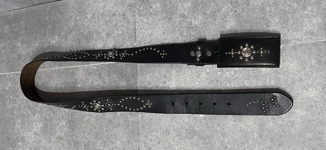 アンティークスタッズレザーベルト／某有名ファクトリー／MADE IN JAPAN