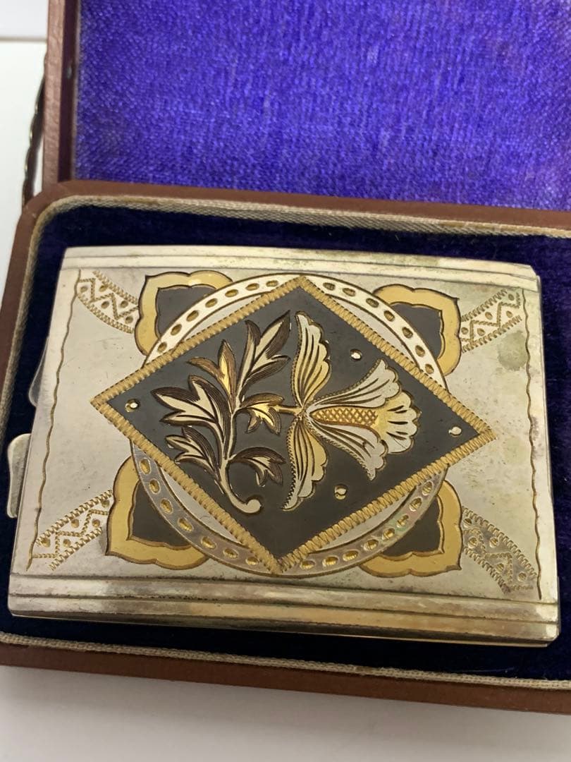 鼈甲　銀製　金彩　ミラー　鏡　ミニコン　小物入れ　まとめ　アンティーク　送料込み