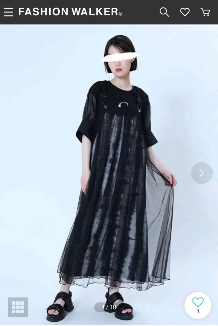 新品　LASUD 柄レイヤードシアージャンパースカート