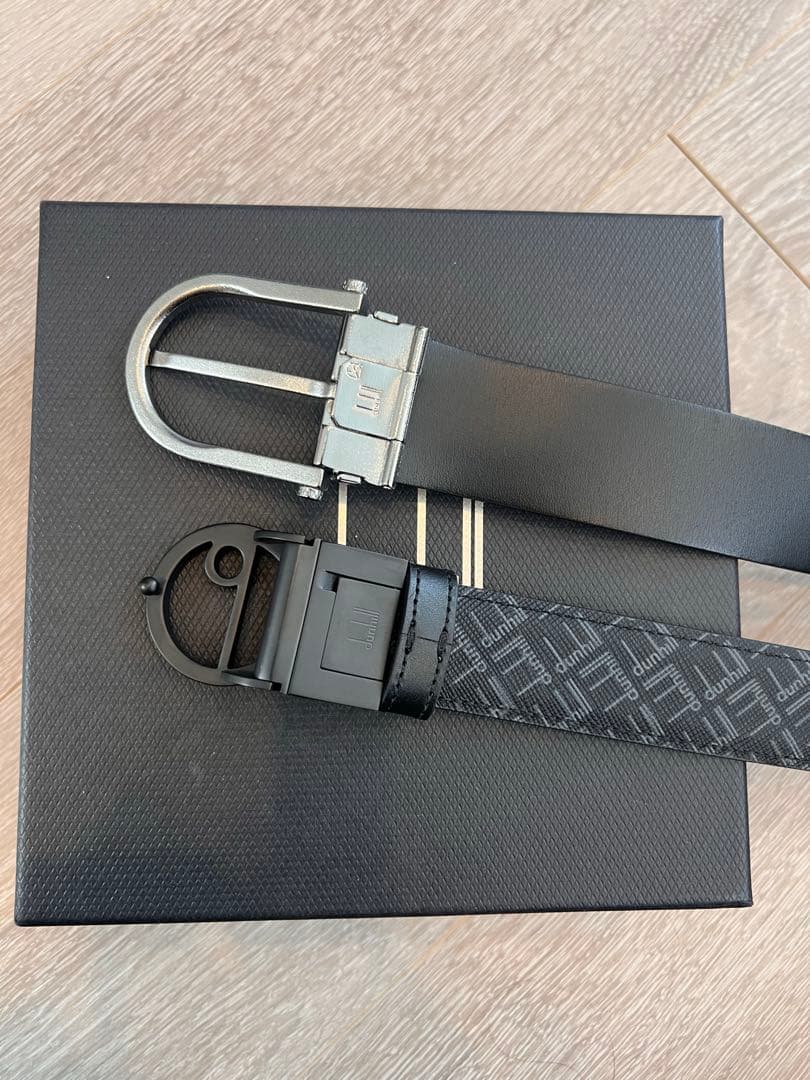 dunhill ブラックレザーベルト 2点　美品