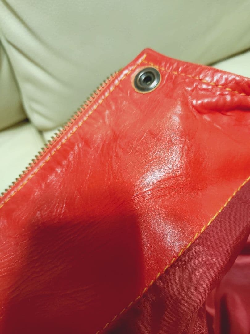 L＆KONDO ルコンド　マウンテンレザーパーカー　レッド