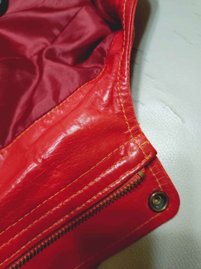 L＆KONDO ルコンド　マウンテンレザーパーカー　レッド