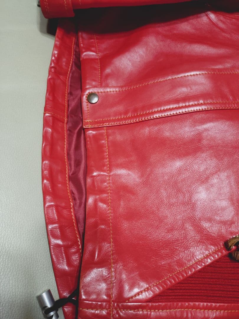 L＆KONDO ルコンド　マウンテンレザーパーカー　レッド