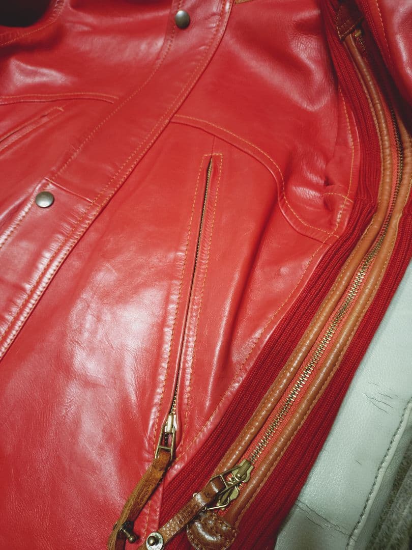 L＆KONDO ルコンド　マウンテンレザーパーカー　レッド