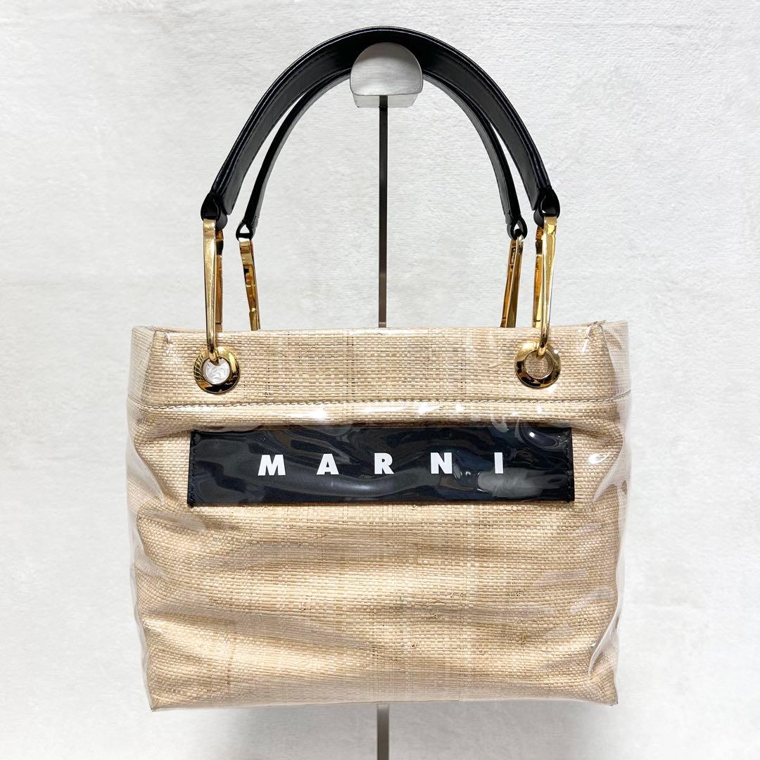 MARNI マルニ GLOSSY GRIP ハンドバッグ レザーハンドル