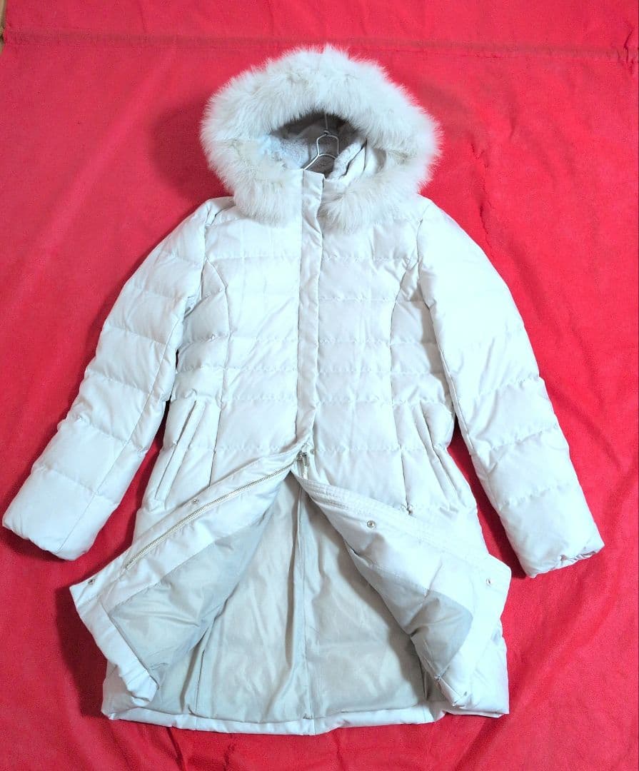 【未使用級】INDIVI ダウンコート ☆ホワイトフォックスファー☆／40