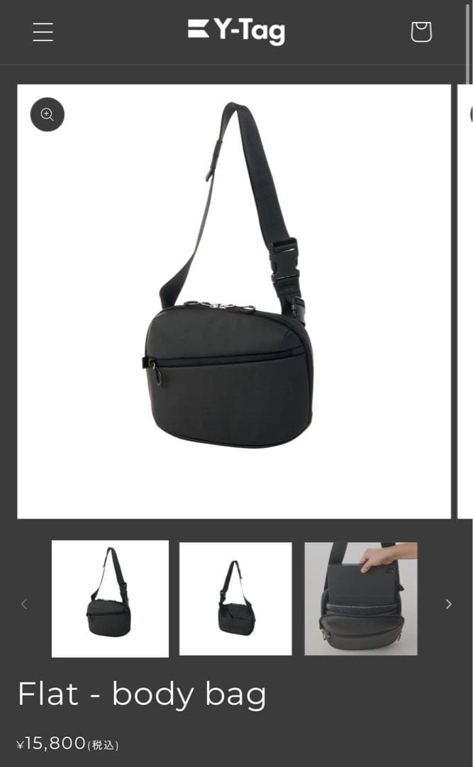 Y-Tag ブラック ボディバッグ　カメラバッグ