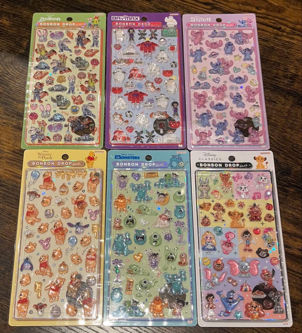 ボンボンドロップシール6種セット ディズニー 国内正規品