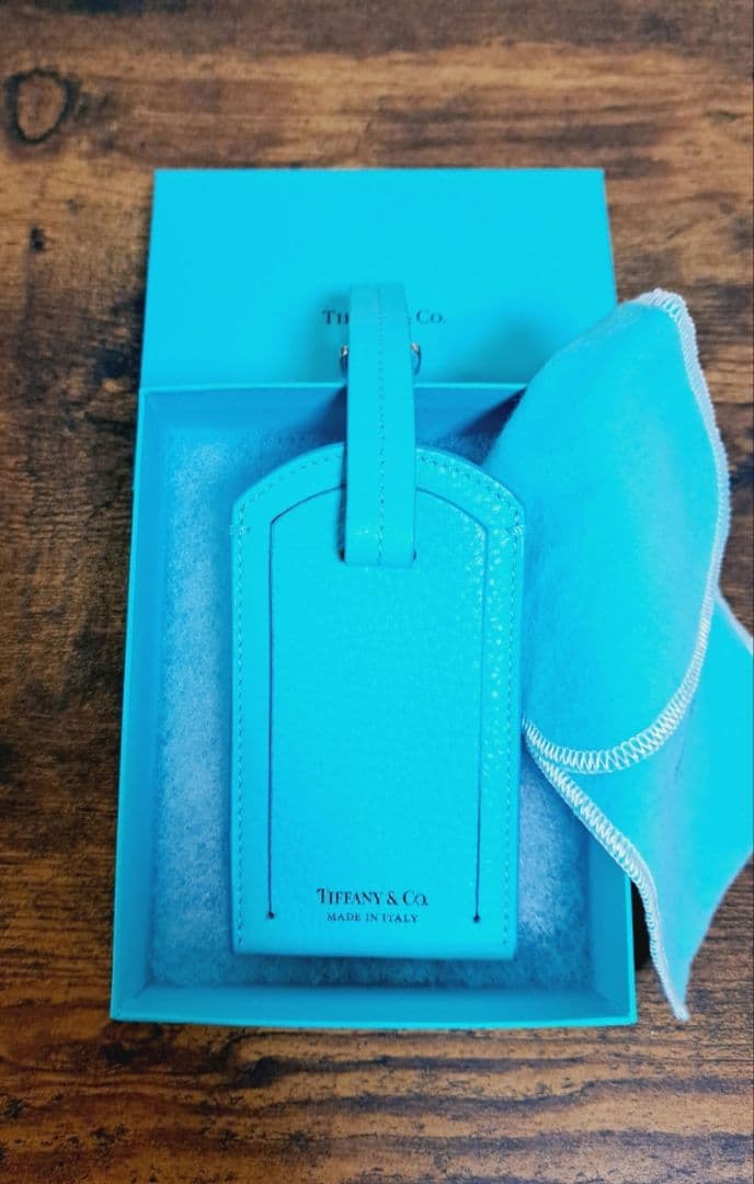 専用 ティファニー ブルー アース レザー ネームタグ ラゲージタグ