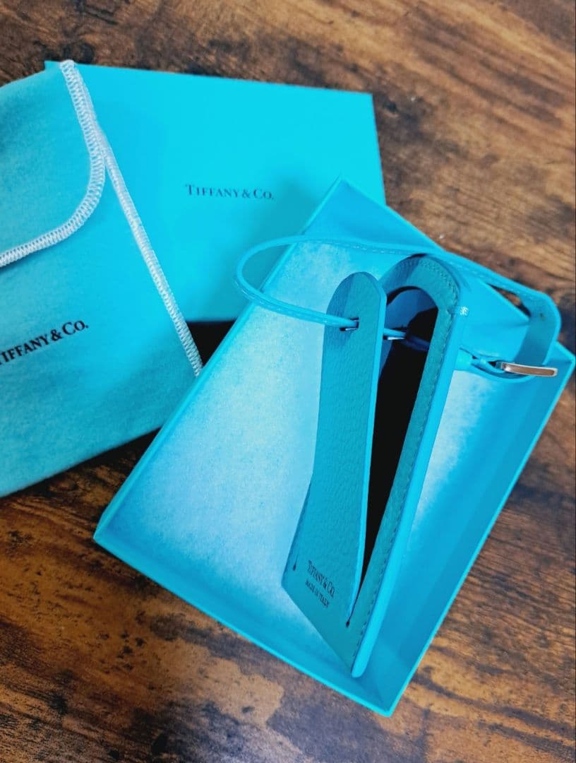 専用 ティファニー ブルー アース レザー ネームタグ ラゲージタグ