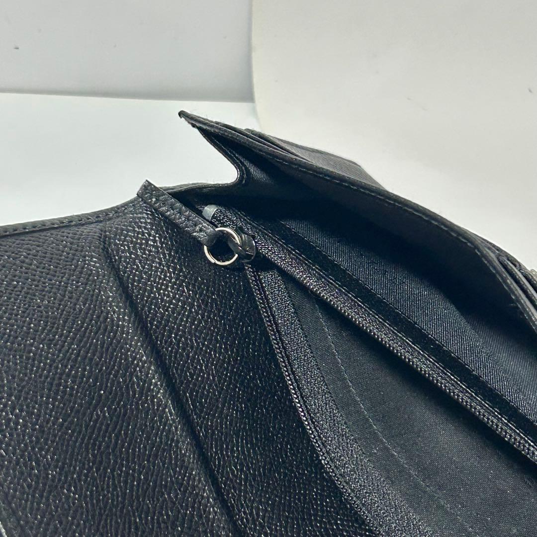 BVLGARI ブルガリ レザー 二つ折り 長財布 レディース メンズ ブラック