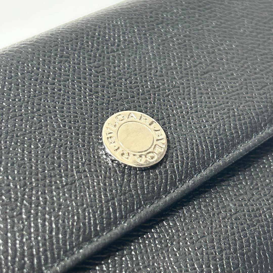 BVLGARI ブルガリ レザー 二つ折り 長財布 レディース メンズ ブラック