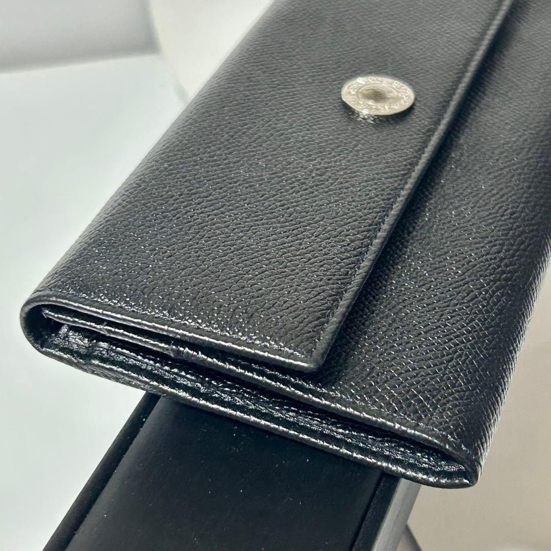 BVLGARI ブルガリ レザー 二つ折り 長財布 レディース メンズ ブラック