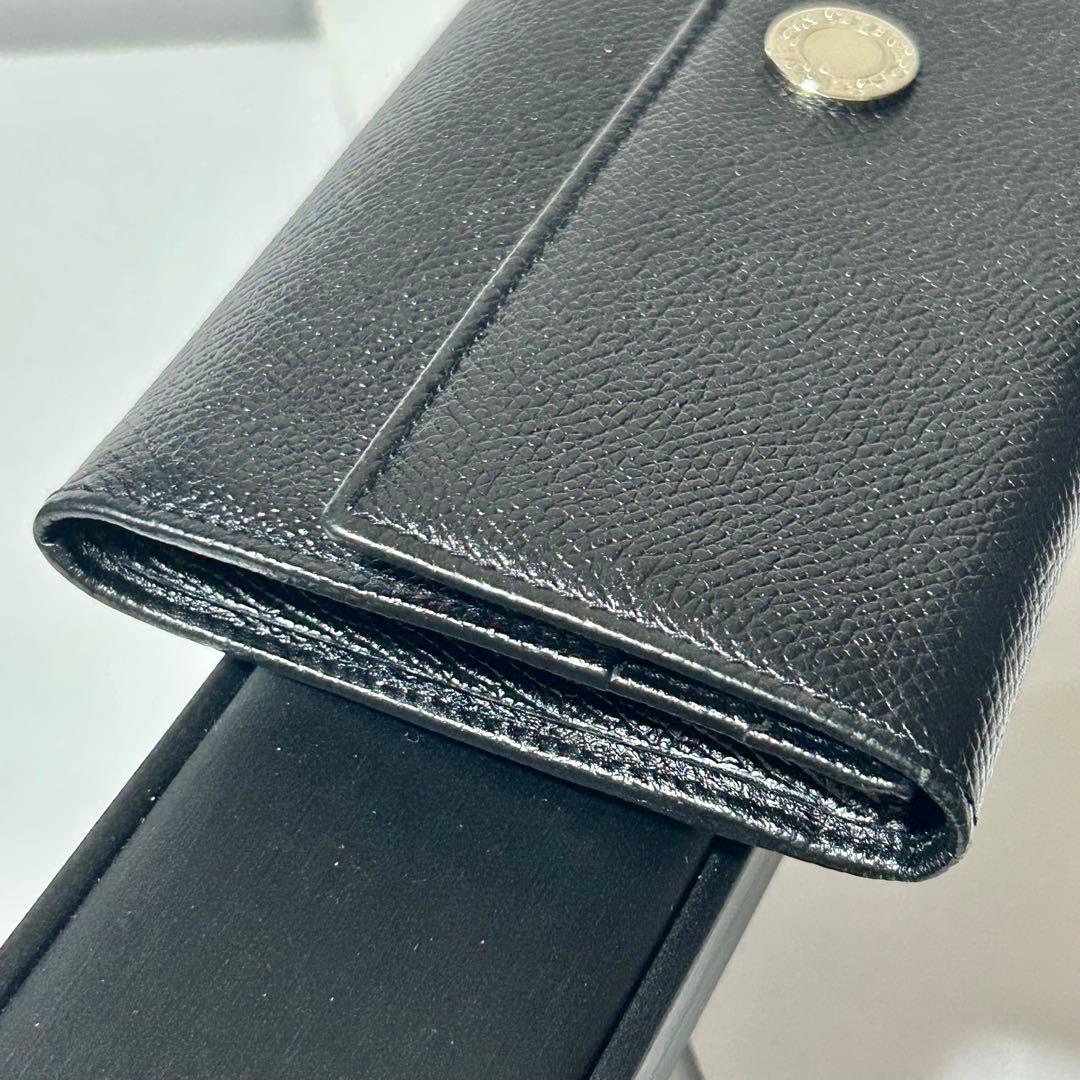 BVLGARI ブルガリ レザー 二つ折り 長財布 レディース メンズ ブラック