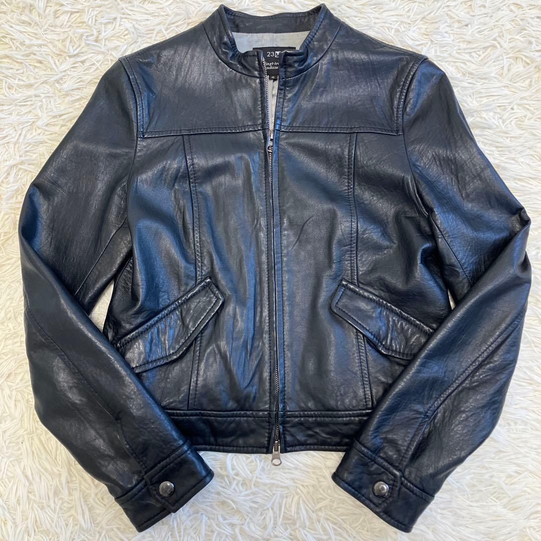 40サイズ✨23区　ラムレザー　シングル　レザージャケット　黒