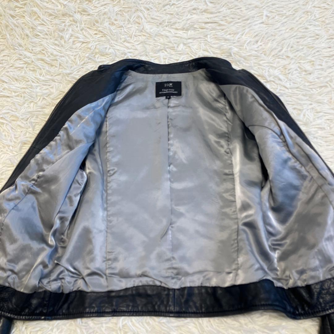 40サイズ✨23区　ラムレザー　シングル　レザージャケット　黒