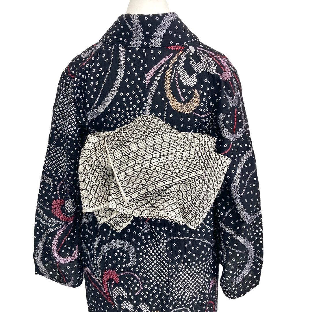 ™️34 身丈163 絞り染め　有松絞り　絞り浴衣　浴衣