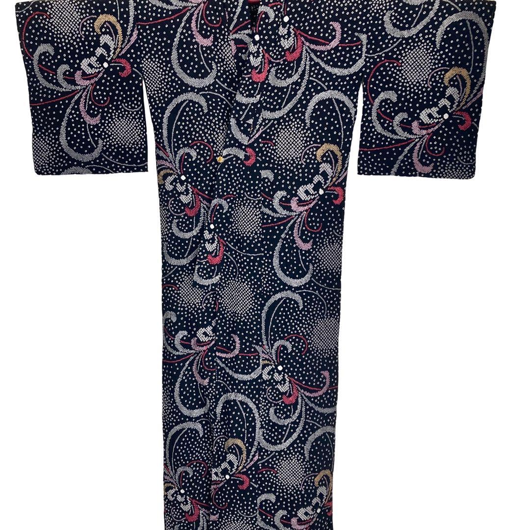 ™️34 身丈163 絞り染め　有松絞り　絞り浴衣　浴衣