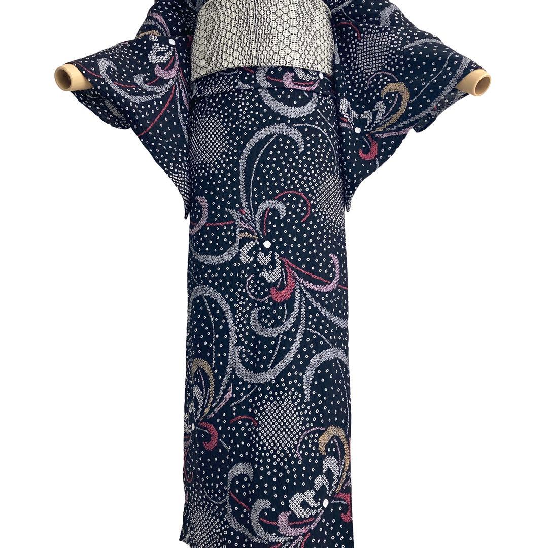 ™️34 身丈163 絞り染め　有松絞り　絞り浴衣　浴衣