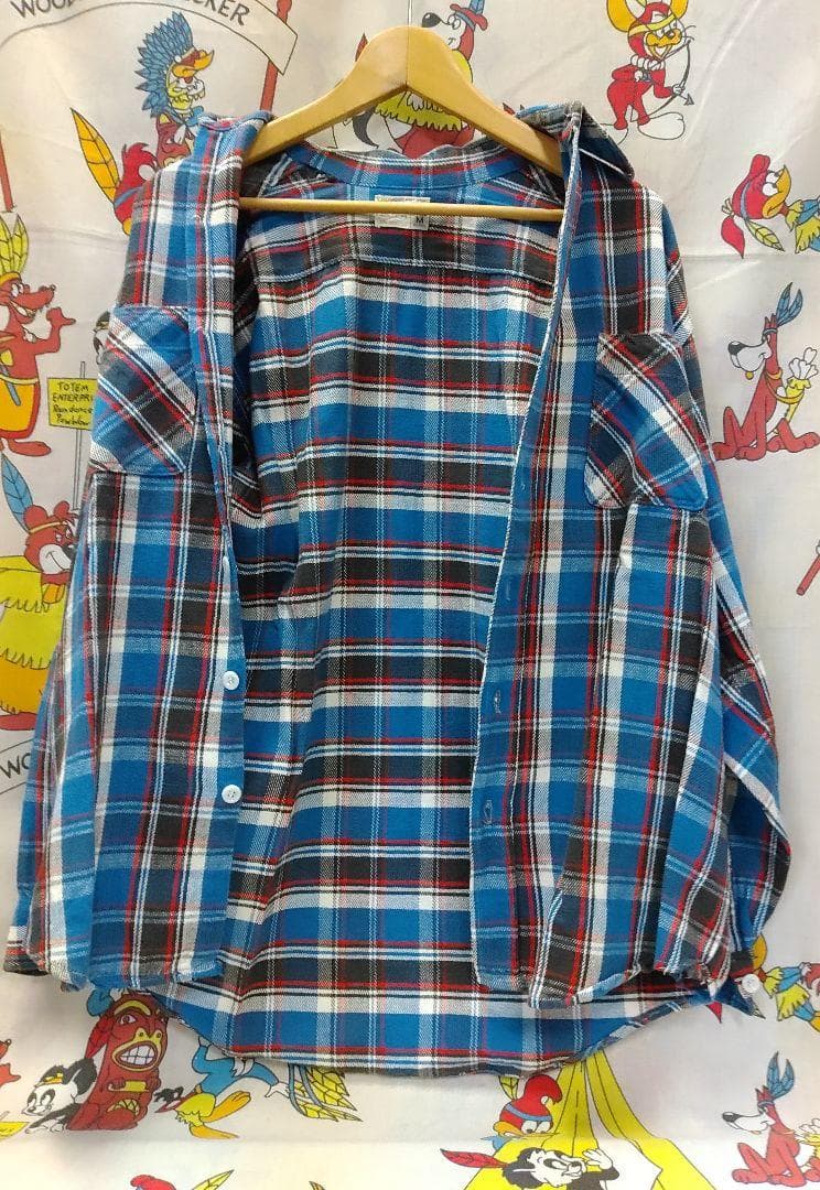 70s★VTG BIGMAC/JCペニーネルシャツ コットン100%USA /M