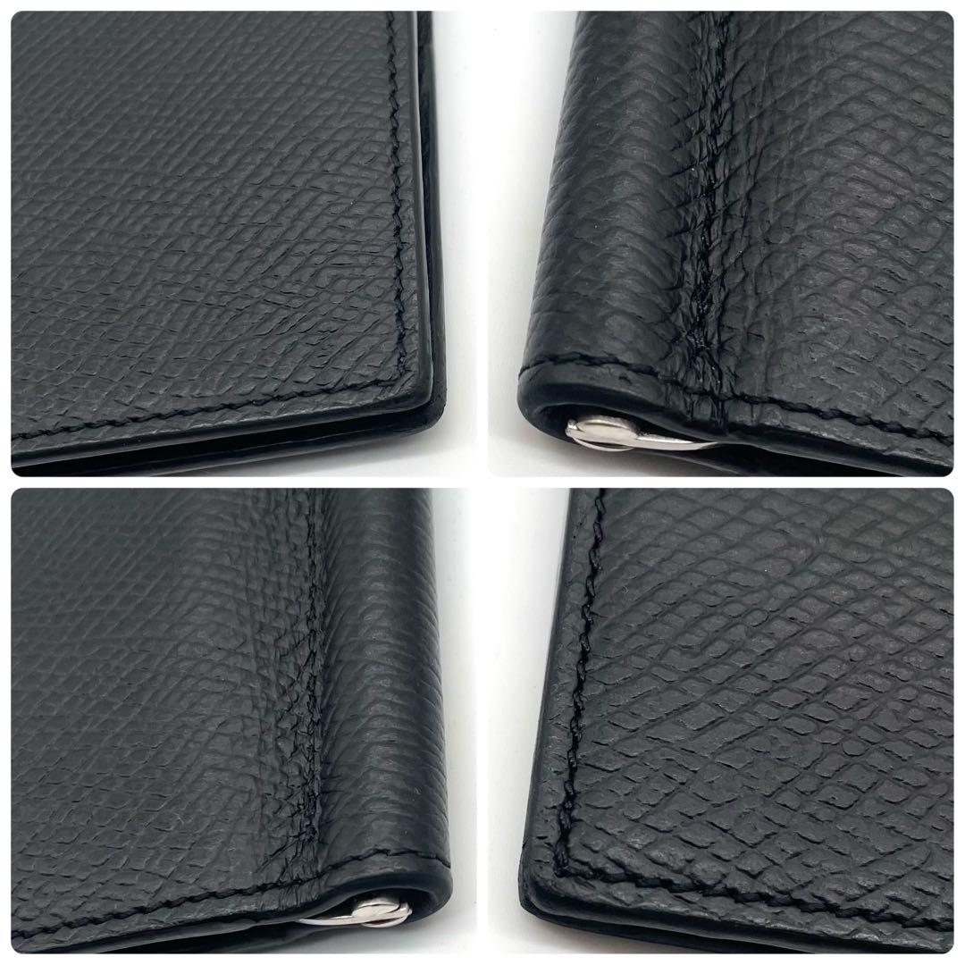 【極美品】現行 セリーヌ マネークリップ レザー ビルクリップ ブラック ロゴ