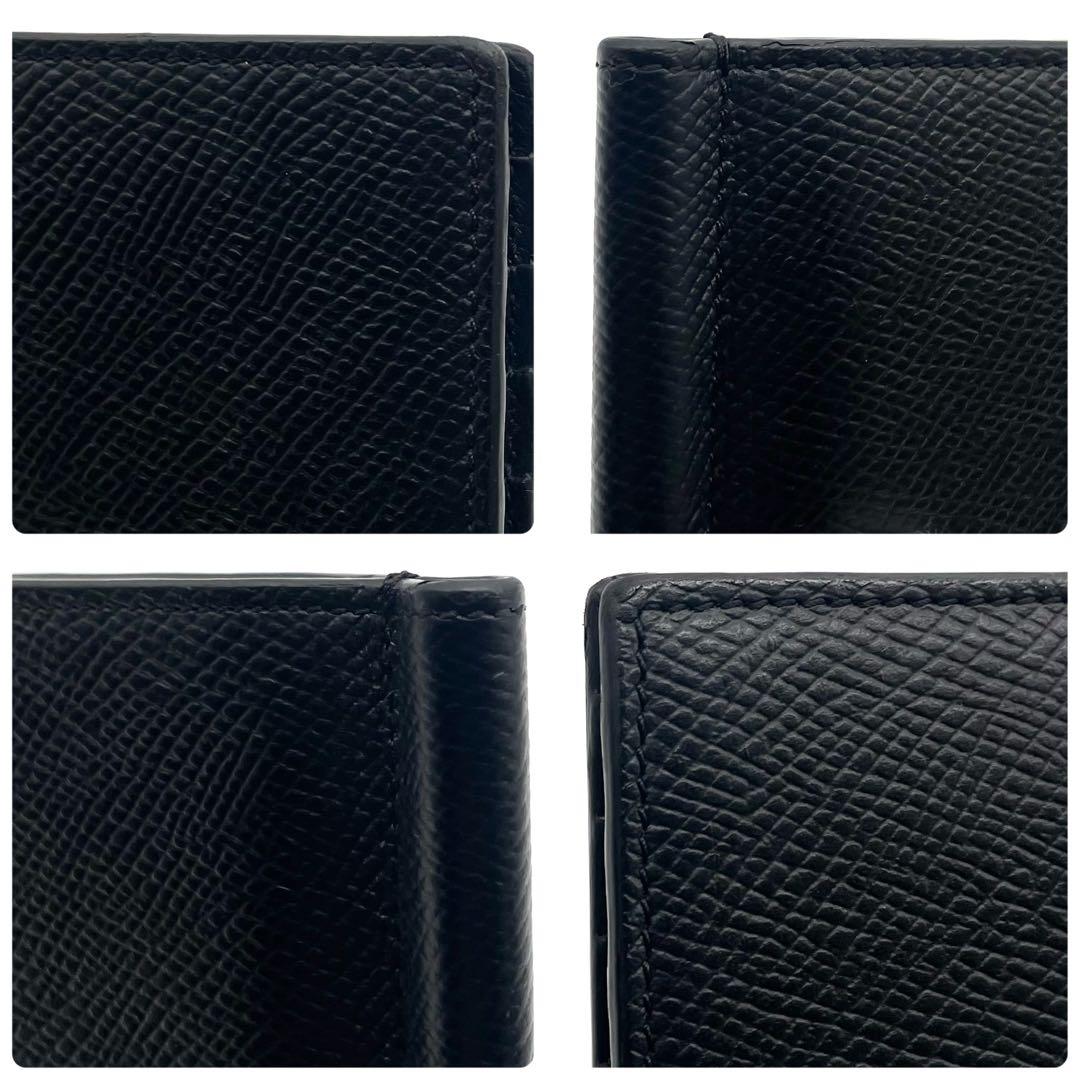 【極美品】現行 セリーヌ マネークリップ レザー ビルクリップ ブラック ロゴ