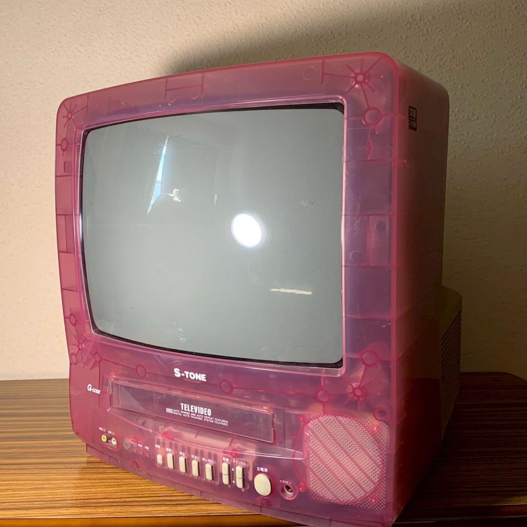 ブラウン管テレビ VHS レトロ ピンク スケルトン