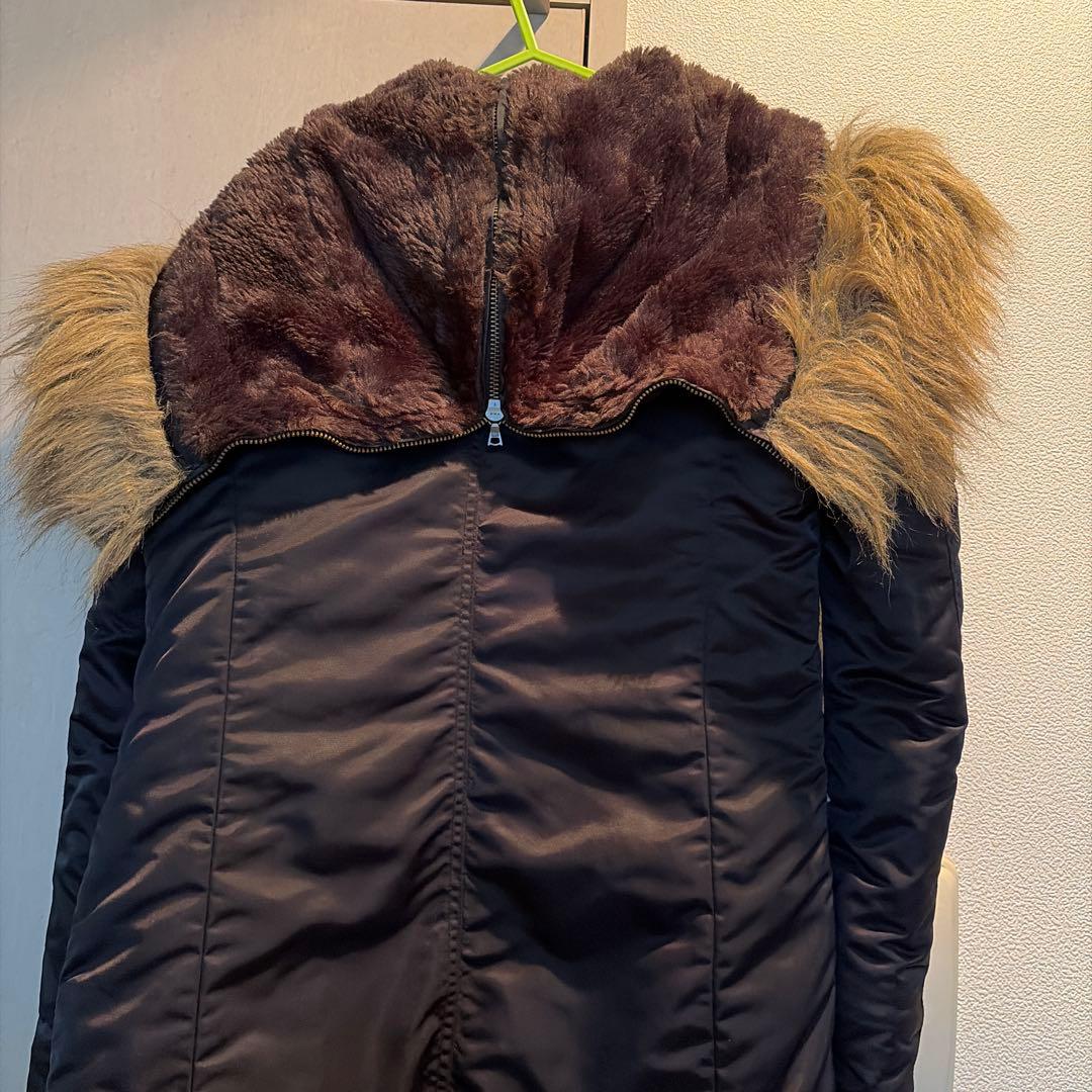 ヒステリックグラマー　プリマロフトダウンファーコート　ブラック