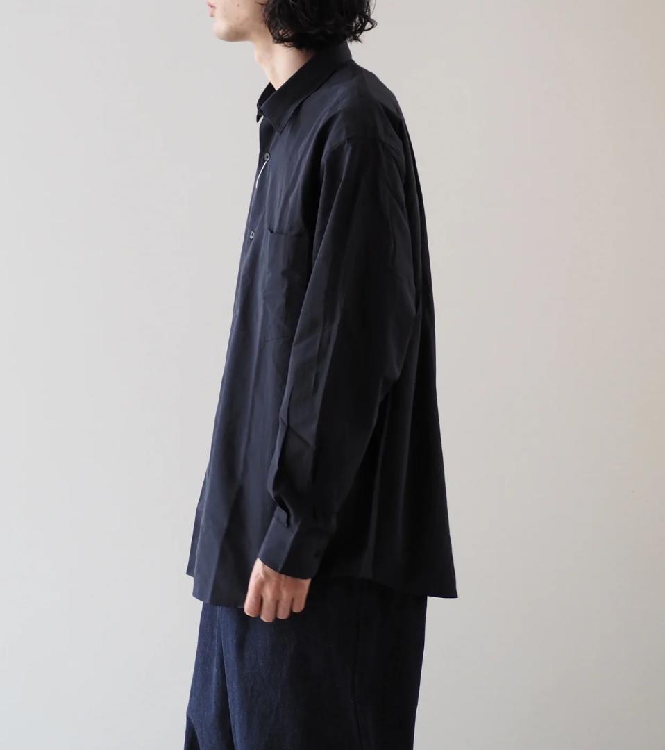 美品 comoli レギュラーカラー ドレスシャツ コモリシャツ ネイビー 3