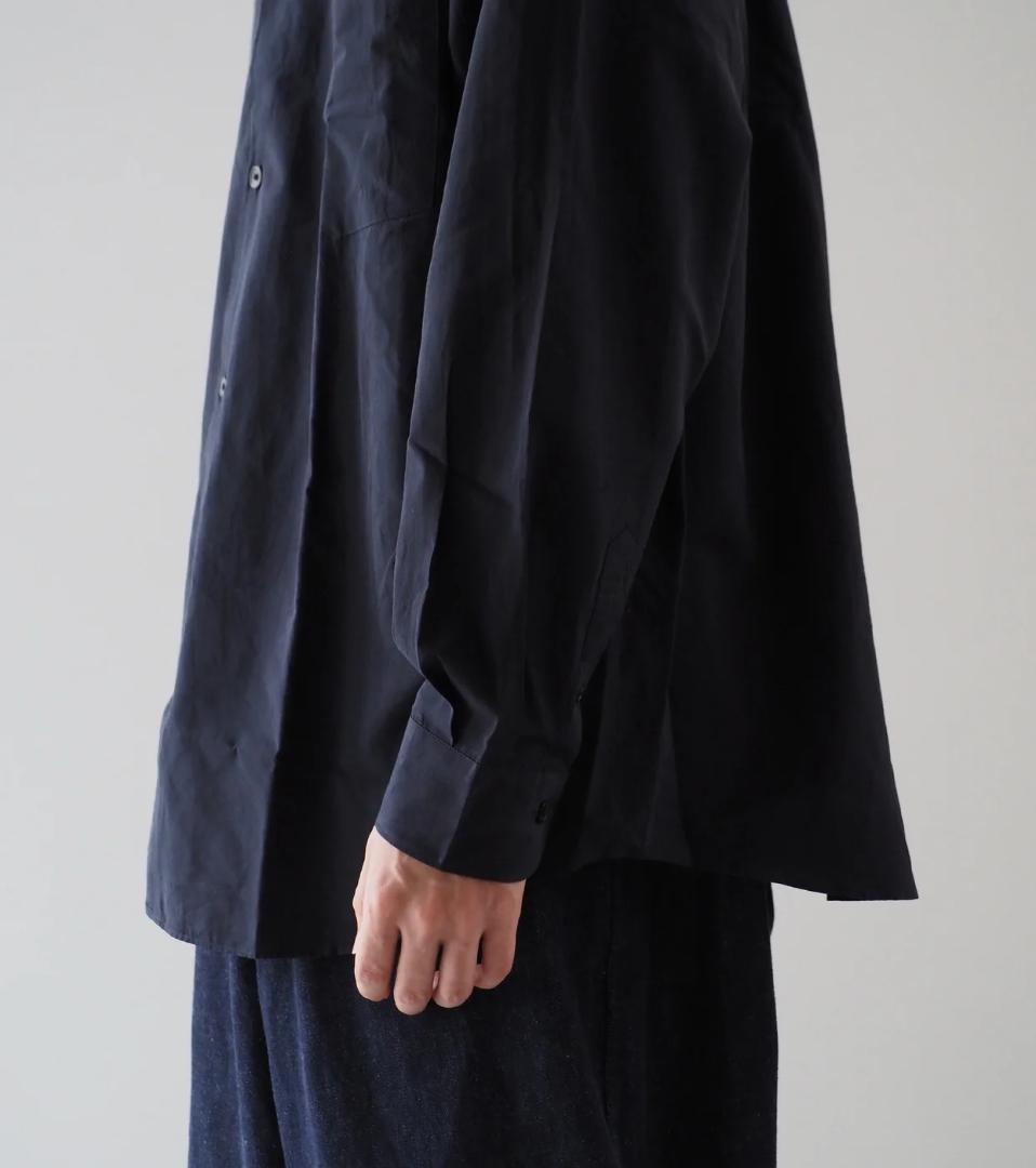 美品 comoli レギュラーカラー ドレスシャツ コモリシャツ ネイビー 3