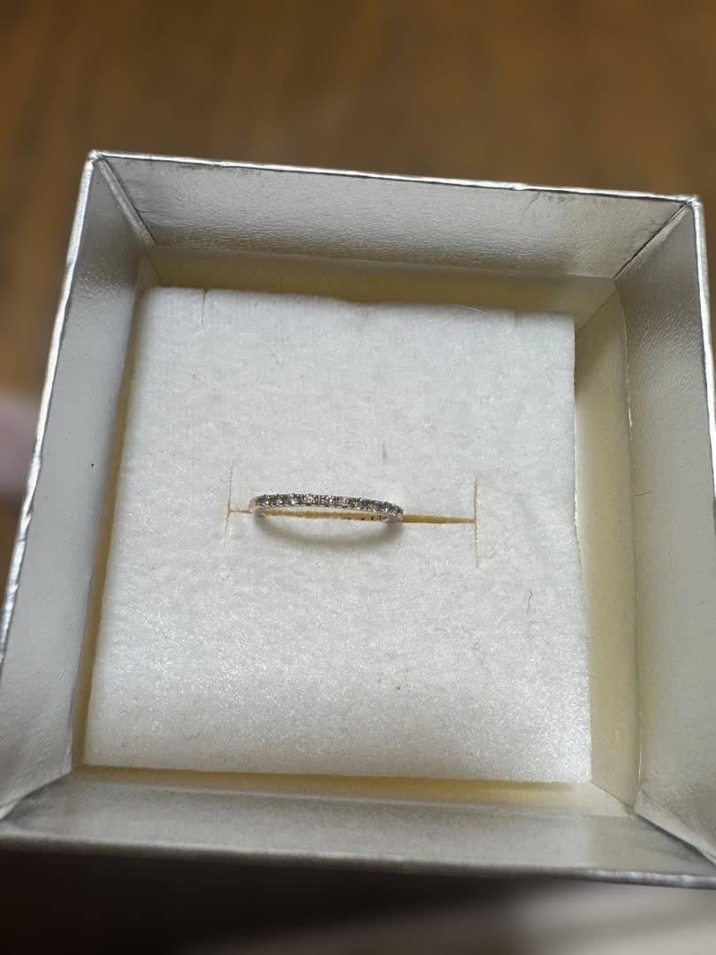 K10YG ダイヤモンド　ハーフエタニティピンキーリング