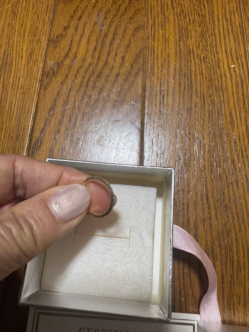 K10YG ダイヤモンド　ハーフエタニティピンキーリング