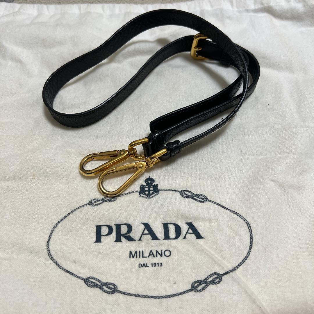 PRADA ミラノ ブラックレザー ハンドバッグ