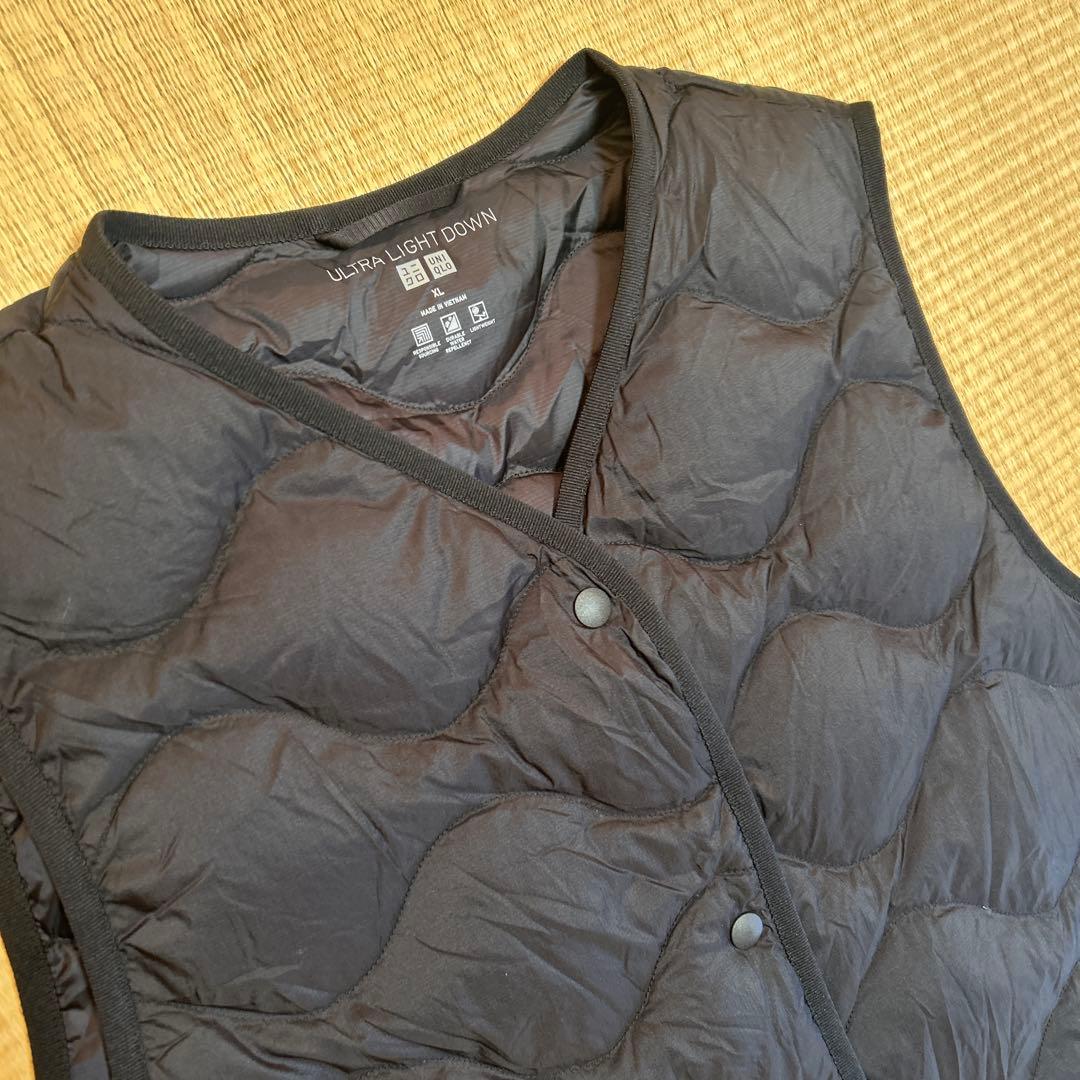 ユニクロ　ウルトラライトダウン　ロングベスト　ブラック　XL