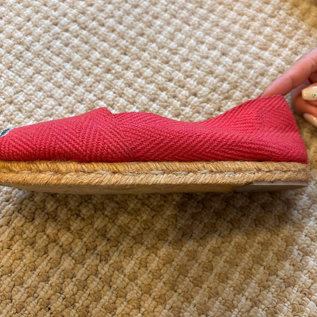 HERMES レッド エスパドリーユ イルカ刺繍